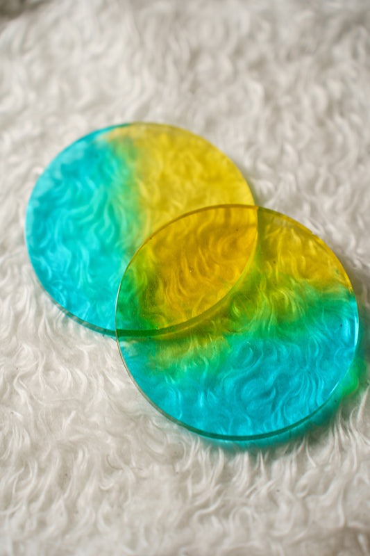 Splash of Sunshine & Azure Bliss: The Ultimate Color Crush Coasters!