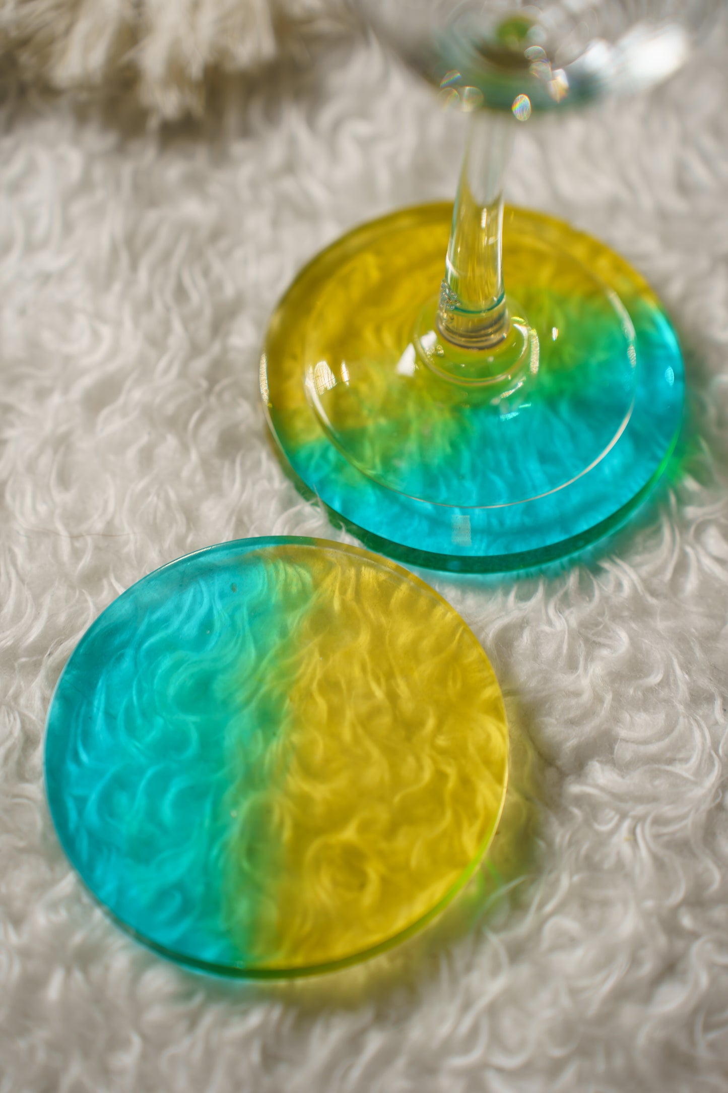 Splash of Sunshine & Azure Bliss: The Ultimate Color Crush Coasters!